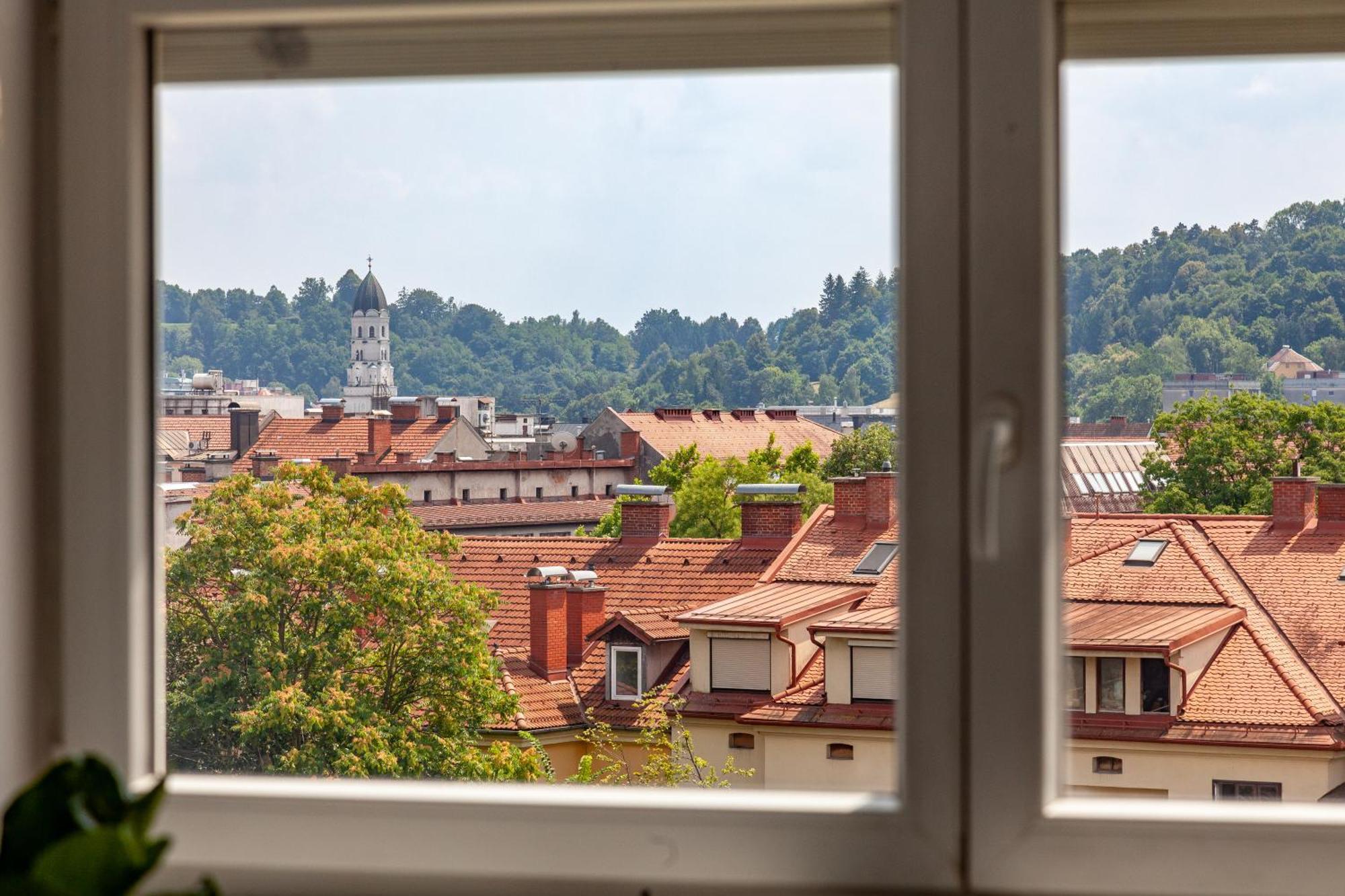 Luxe Penthouse With A Castle View Любляна Екстер'єр фото